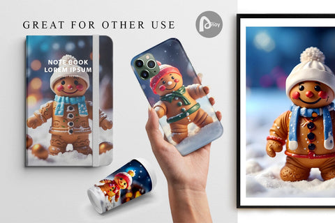 Digital Paper Gingerman Christmas Digital Pattern artnoy 