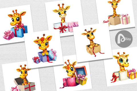 Digital Paper Giraffe Gift Digital Pattern artnoy 