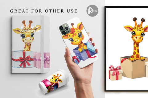 Digital Paper Giraffe Gift Digital Pattern artnoy 