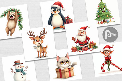 Digital Paper Glaring Christmas Crew Digital Pattern artnoy 