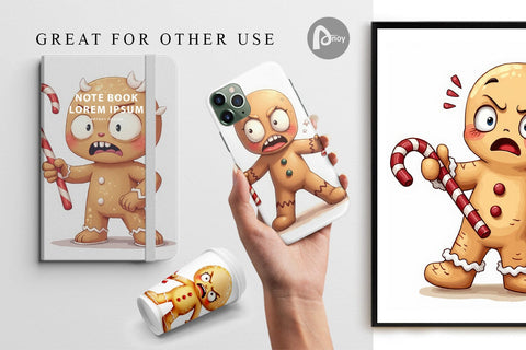 Digital Paper Glaring Gingerbread Man Digital Pattern artnoy 