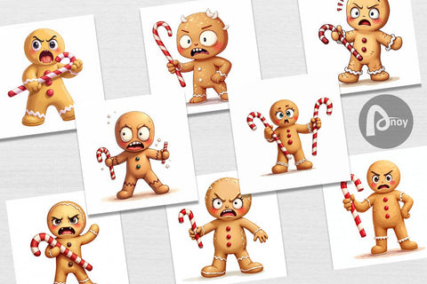 Digital Paper Glaring Gingerbread Man Digital Pattern artnoy 