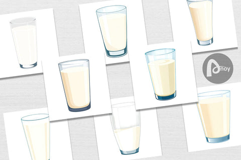 Digital Paper Glass of Milk Digital Pattern artnoy 