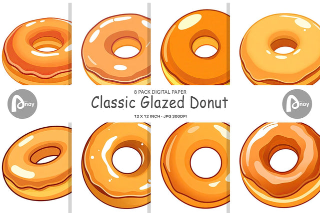 Digital Paper Glazed Donut Digital Pattern artnoy 