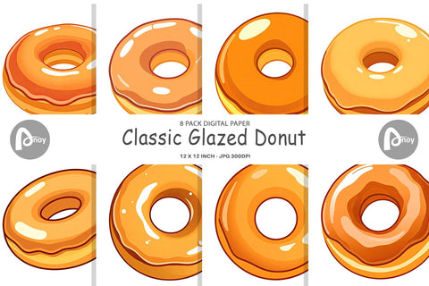 Digital Paper Glazed Donut Digital Pattern artnoy 