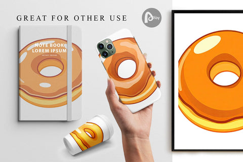 Digital Paper Glazed Donut Digital Pattern artnoy 