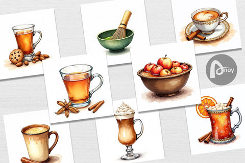 Digital Paper Global Winter Warmers Watercolor Digital Pattern artnoy 