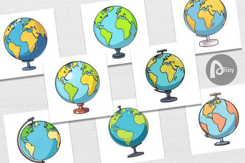 Digital Paper Globe Digital Pattern artnoy 