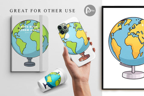 Digital Paper Globe Digital Pattern artnoy 