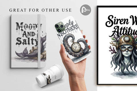 Digital Paper Gloomy Siren Goth Summer Quote Digital Pattern artnoy 