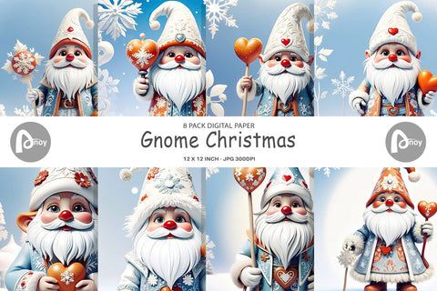 Digital Paper Gnome Christmas Digital Pattern artnoy 
