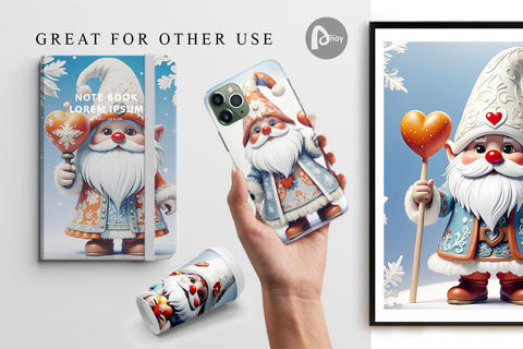 Digital Paper Gnome Christmas Digital Pattern artnoy 