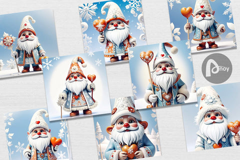 Digital Paper Gnome Christmas Digital Pattern artnoy 