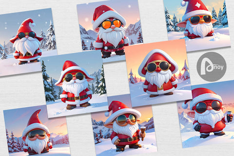 Digital Paper Gnome Christmas Digital Pattern artnoy 