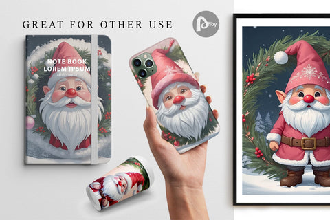 Digital Paper Gnome Claus Digital Pattern artnoy 