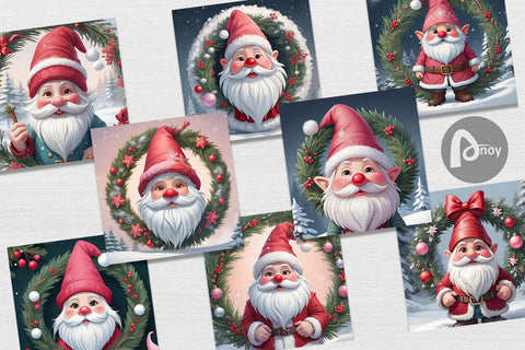 Digital Paper Gnome Claus Digital Pattern artnoy 