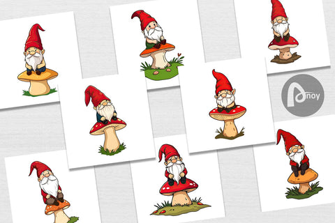 Digital Paper Gnome in the Forest Digital Pattern artnoy 