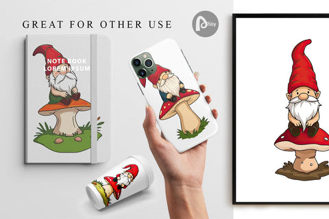 Digital Paper Gnome in the Forest Digital Pattern artnoy 