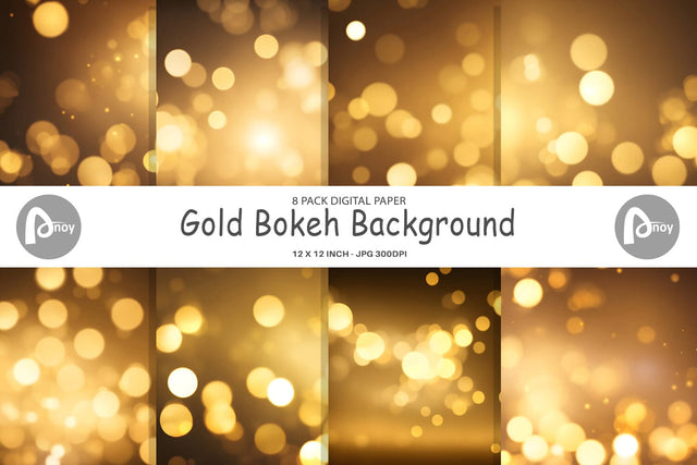 Digital Paper Gold Bokeh Background Digital Pattern artnoy 