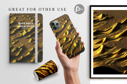 Digital Paper Golden Wave Background Digital Pattern artnoy 