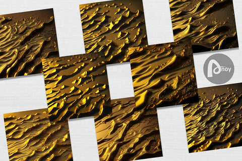 Digital Paper Golden Wave Background Digital Pattern artnoy 