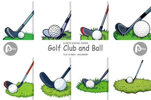 Digital Paper Golf Club Digital Pattern artnoy 