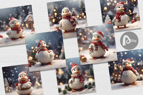 Digital Paper Goose Christmas Digital Pattern artnoy 