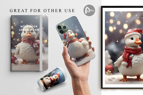 Digital Paper Goose Christmas Digital Pattern artnoy 