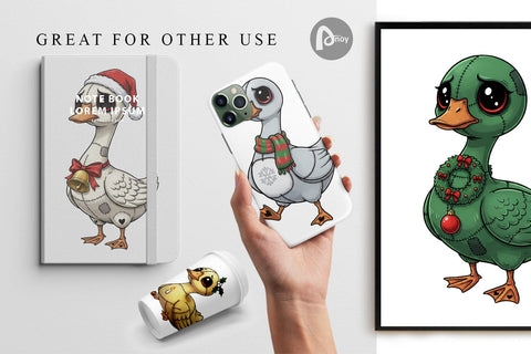 Digital Paper Goose Voodoo Doll Digital Pattern artnoy 