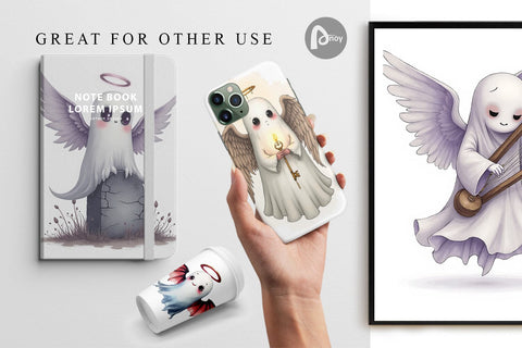 Digital Paper Gothic Angel Ghosts Digital Pattern artnoy 