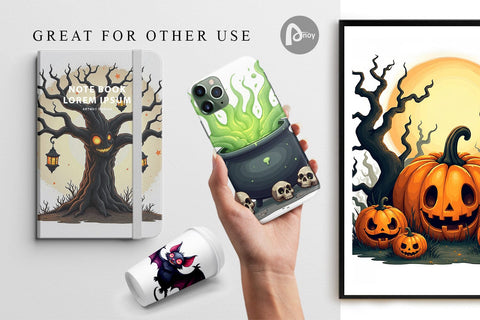 Digital Paper Gothic Halloween Creatures Digital Pattern artnoy 