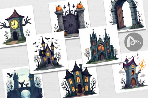 Digital Paper Gothic Halloween Gothic Architecture Digital Pattern artnoy 