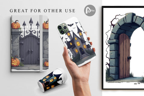 Digital Paper Gothic Halloween Gothic Architecture Digital Pattern artnoy 