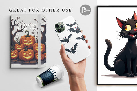 Digital Paper Gothic Halloween Haunted Forest Digital Pattern artnoy 
