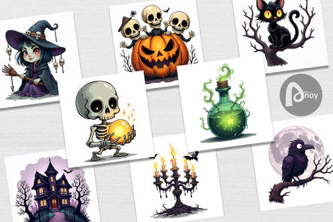Digital Paper Gothic Halloween Set Digital Pattern artnoy 