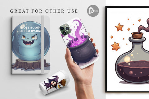 Digital Paper Gothic Halloween Witches Digital Pattern artnoy 