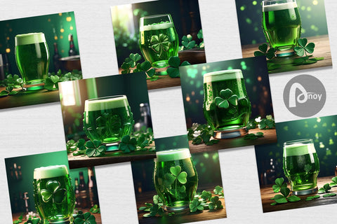 Digital Paper Green Beer Patrick's Day Digital Pattern artnoy 