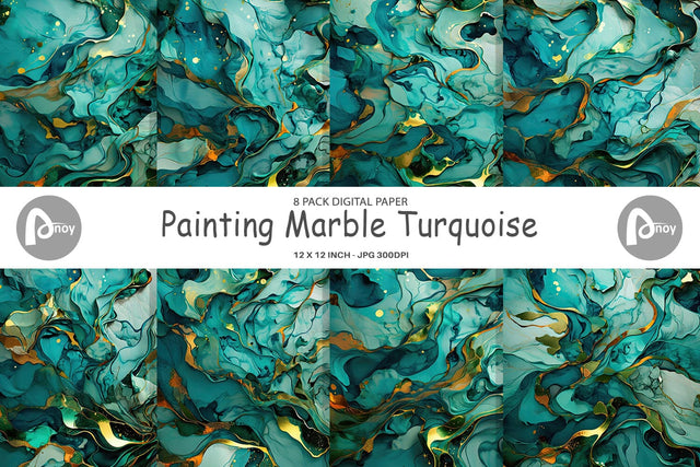 Digital Paper Green Marble Painting Digital Pattern artnoy 