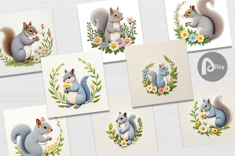 Digital Paper Grey Squirrel Digital Pattern artnoy 