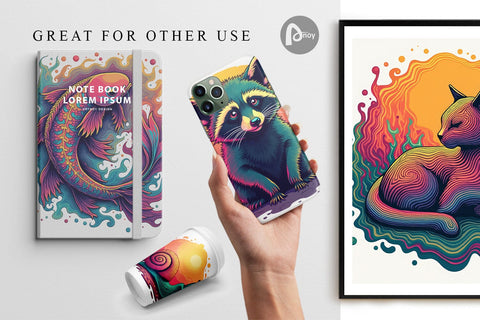 Digital Paper Groovy Animal Swirls Digital Pattern artnoy 