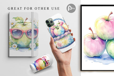 Digital Paper Groovy Teacher Apple Digital Pattern artnoy 