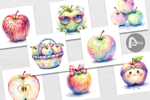 Digital Paper Groovy Teacher Apple Digital Pattern artnoy 