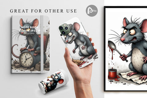 Digital Paper Grumpy Alley Rats Digital Pattern artnoy 