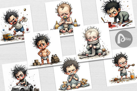 Digital Paper Grumpy Baby Digital Pattern artnoy 