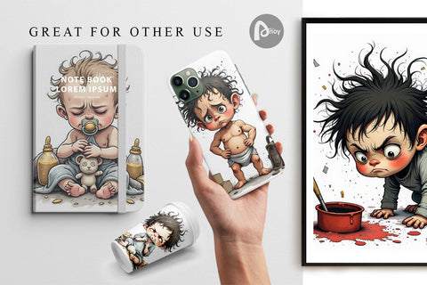 Digital Paper Grumpy Baby Digital Pattern artnoy 