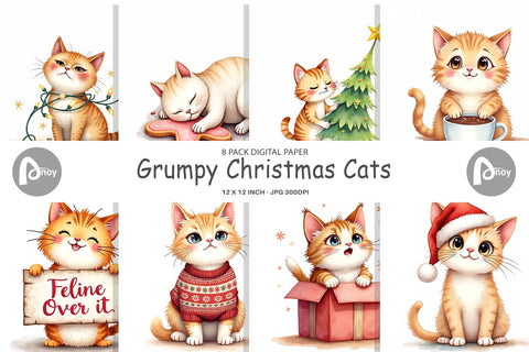 Digital Paper Grumpy Cats Digital Pattern artnoy 