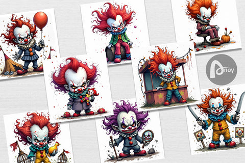 Digital Paper Grumpy Clown Digital Pattern artnoy 