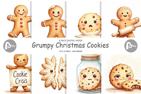 Digital Paper Grumpy Cookies Digital Pattern artnoy 