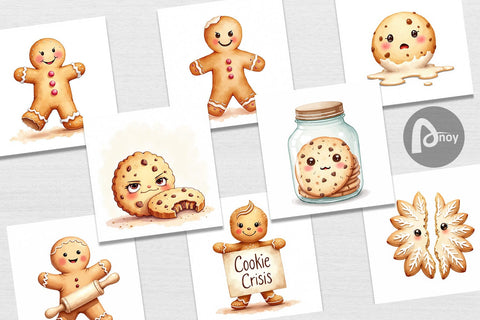 Digital Paper Grumpy Cookies Digital Pattern artnoy 