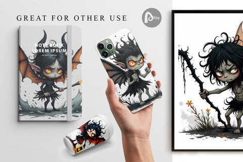 Digital Paper Grumpy Dark Fairy Digital Pattern artnoy 